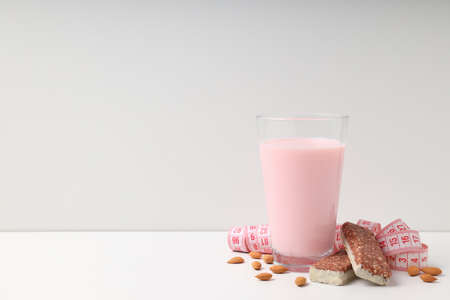 Concept of sports nutrition, space for textの写真素材