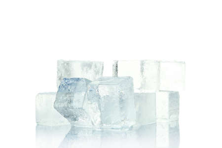Ice cubes for drink isolated on white background