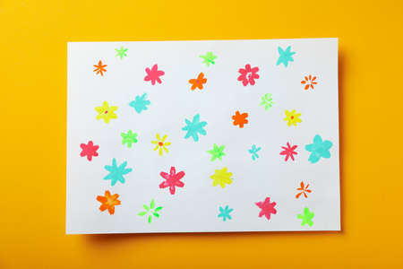 Concept of World Children's Day on orange background