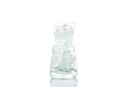 Jug with ice isolated on white backgroundの写真素材