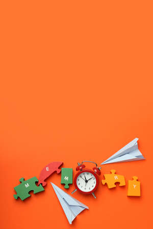 Concept of problems with memory, amnesia, space for textの写真素材