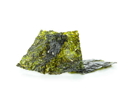 Dry seaweed nori isolated on white background