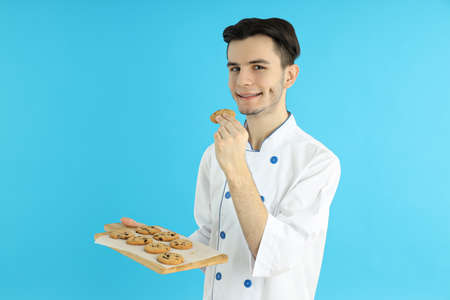 Concept of profession, young attractive male chefの写真素材