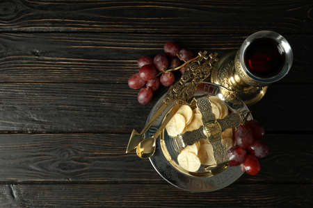 Concept or composition of Eucharist, space for textの写真素材