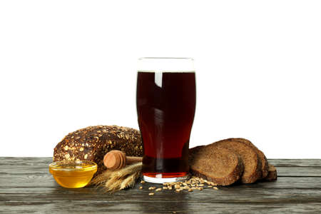 Concept of fresh drink isolated on white background, kvassの写真素材