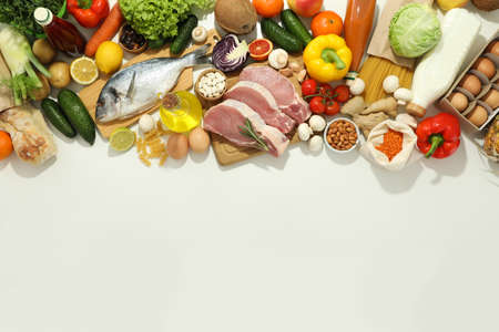 Concept of food and drinks, grocery, space for text
