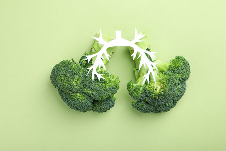 World lung day concept on green backgroundの写真素材
