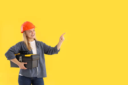 Concept of occupation with attractive young blonde woman