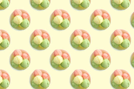 Bright and colorful background with ice creamの写真素材