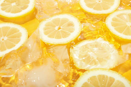 Concept of freshness, fresh lemons with ice