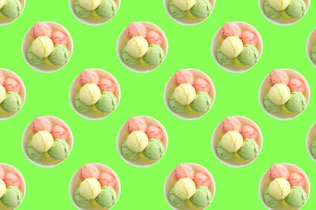Bright and colorful background with ice creamの写真素材