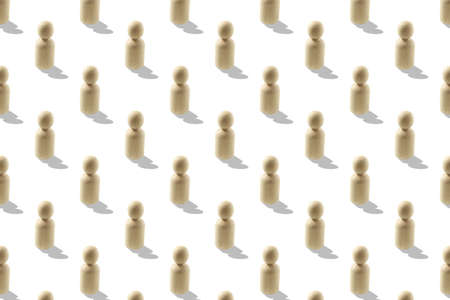 Business roles concept, wallpaper with many figurines
