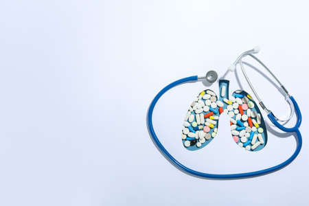 Ð¡oncept of lung health, lung disease treatmentの写真素材