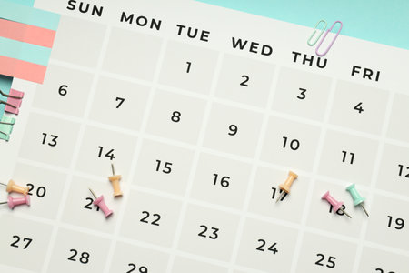 Concept of event planning and work planning, close upの写真素材