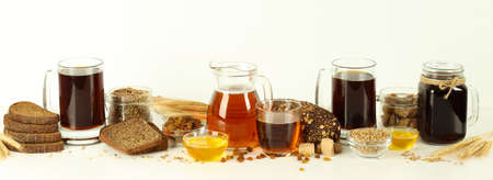 Concept of refreshing drink for summer - kvass