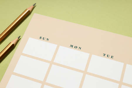 Concept of event planning and work planning, close upの写真素材