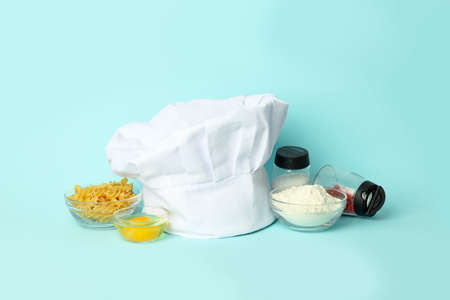 Concept of cooking food with chef hat