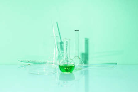 Concept of science and research with laboratory accessoriesの写真素材