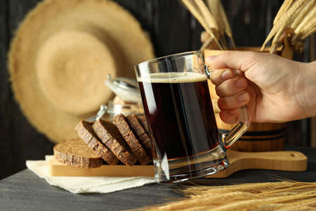 Concept of refreshing drink for summer - kvass