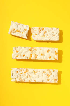 Concept of tasty food with nougat, top viewの写真素材