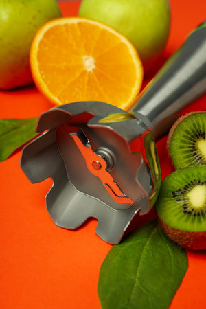 Concept of cooking tasty food with blenderの写真素材