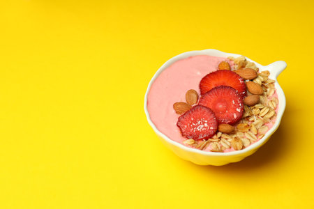 Concept of tasty and healthy food with smoothieの写真素材