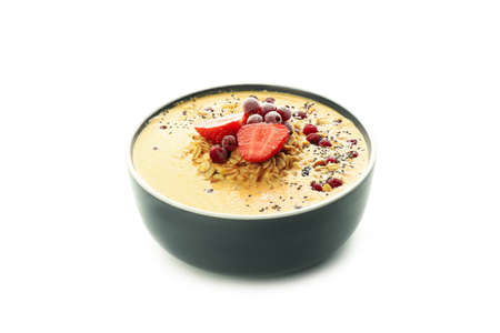 Concept of tasty food with smoothie, isolated on white backgroundの写真素材