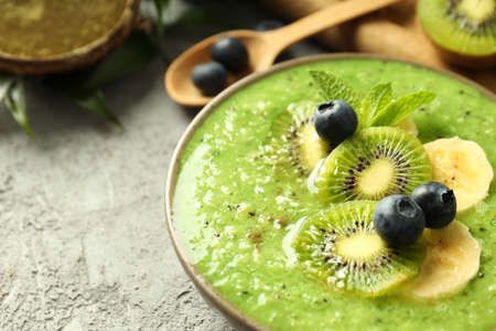 Concept of tasty and healthy food with smoothieの写真素材