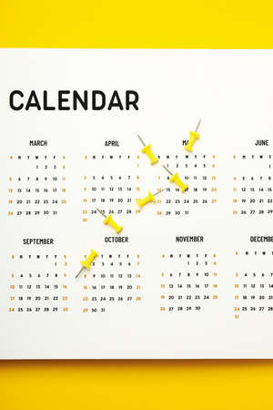Concept of event planning and work planning, top view