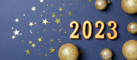 Concept of Happy New Year 2023, space for textの写真素材