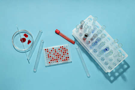Concept of science and research with laboratory accessoriesの写真素材