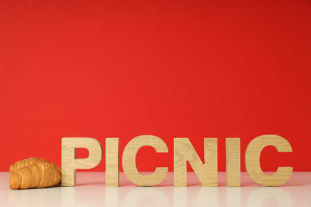 Concept of relax weekend, picnic, space for textの写真素材