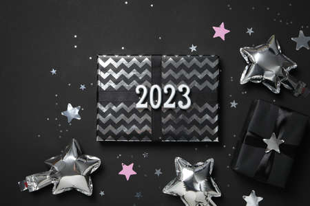 Concept of Happy New Year 2023, Happy New Year compositionの写真素材