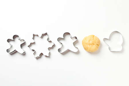 Concept of tools for cooking cookies, cookie cutter, top viewの写真素材