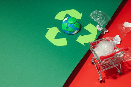 Concept of Save the world and Recyclingの写真素材