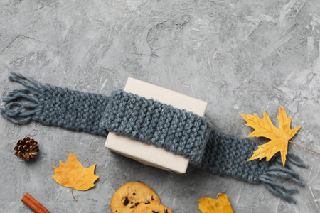 Concept of Autumn, Autumn composition accessories, space for text