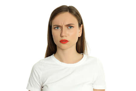 young woman isolated on white background