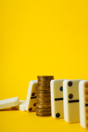 Concept of financial, economic problems and inflation, space for textの写真素材