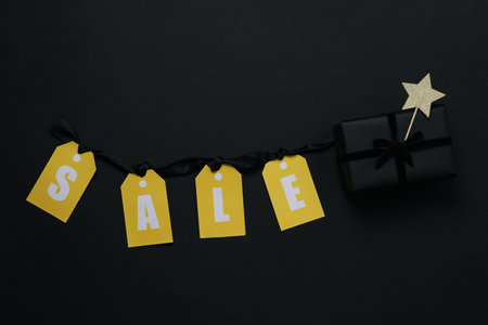 Concept of Black Friday sale, top viewの写真素材