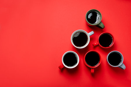 Concept of Happy New Year, Christmas tree, space for textの写真素材