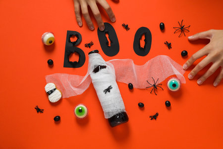 Concept of Halloween, Halloween party, top view