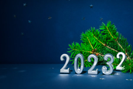 Concept of Change of year 2022 and 2023, space for text