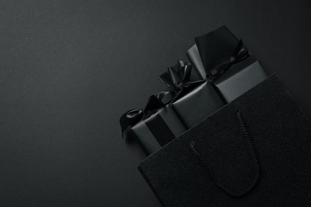 Concept of Black Friday, space for textの写真素材