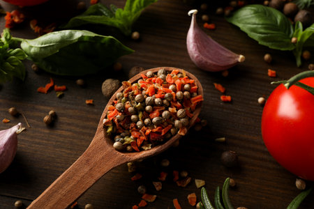 Concept of cooking, different spices, close up