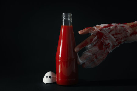 Concept of funny Halloween party, different Halloween partyの写真素材