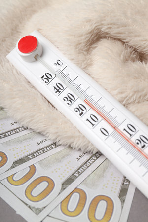 Concept of high costs of heating, close upの写真素材