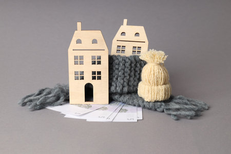 Concept of high costs of heating, heating seasonの写真素材