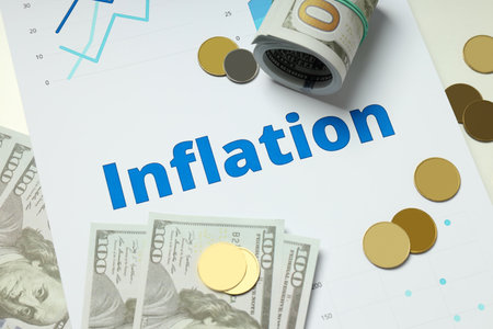 Concept of financial, economic problems and inflationの写真素材