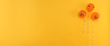 Concept of Halloween, Halloween balloon, space for textの写真素材