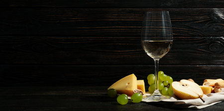 Concept of delicious alcohol drink, wine, space for textの写真素材
